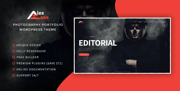 Alex Zane – Photo/Portfolio WordPress Theme