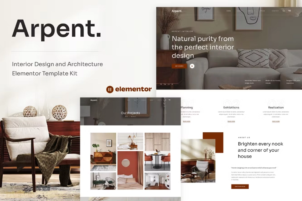 Arpent – Interior Design and Architecture Elementor Template