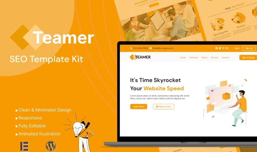 Teamer – SEO Marketing Elementor Template