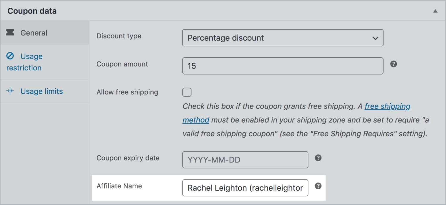 SliceWP Add-On - Affiliate Coupons