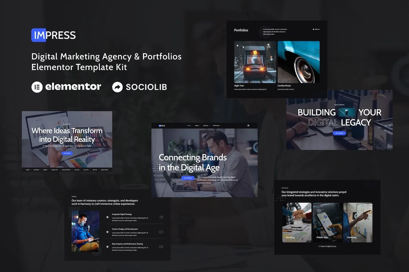 Impress – Digital Marketing Agency & Portfolios Elementor Template