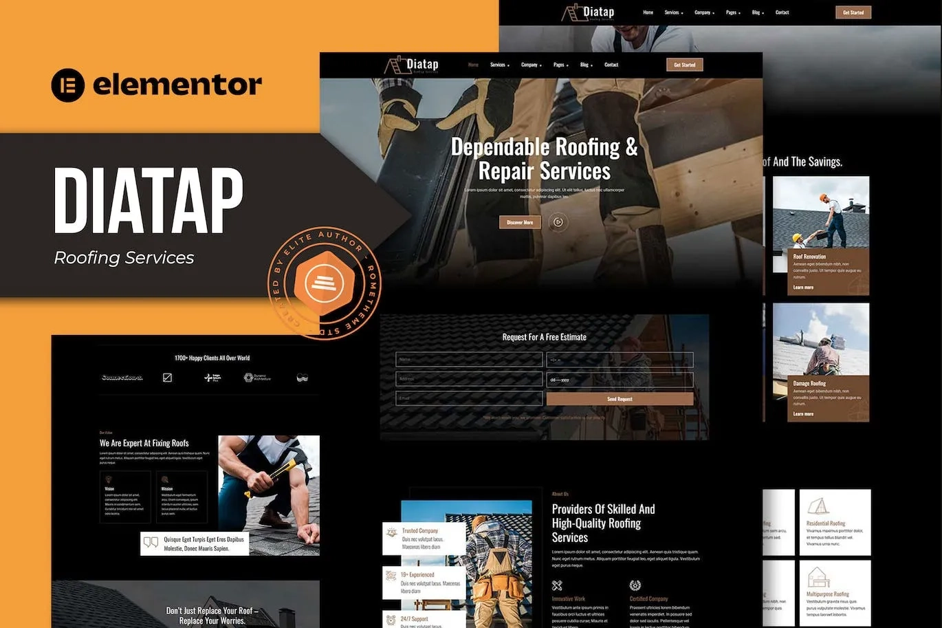 Diatap – Roofing Services Elementor Template