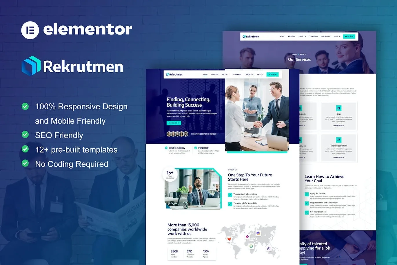Rekrutmen – Human Resource & Recruitment Agency Elementor Template