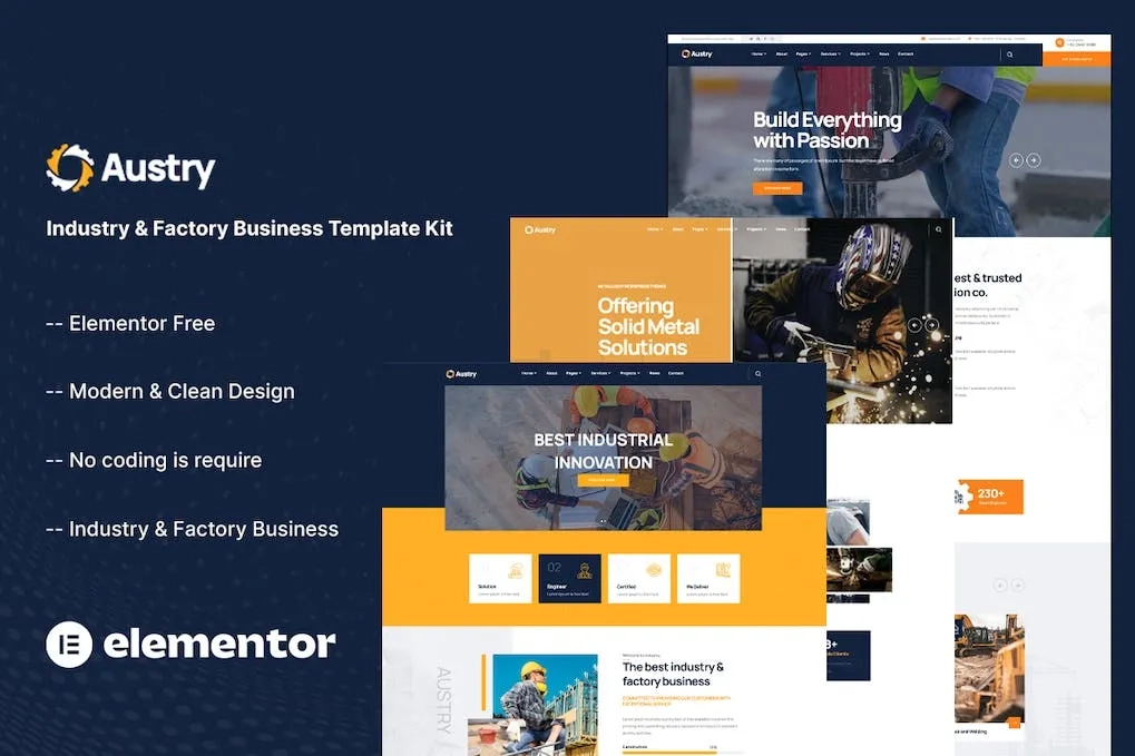 Austry – Industry & Factory Business Elementor Template