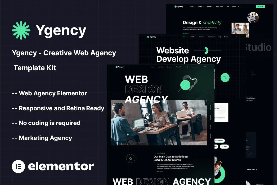 Ygency – Creative Web Agency Elementor Template