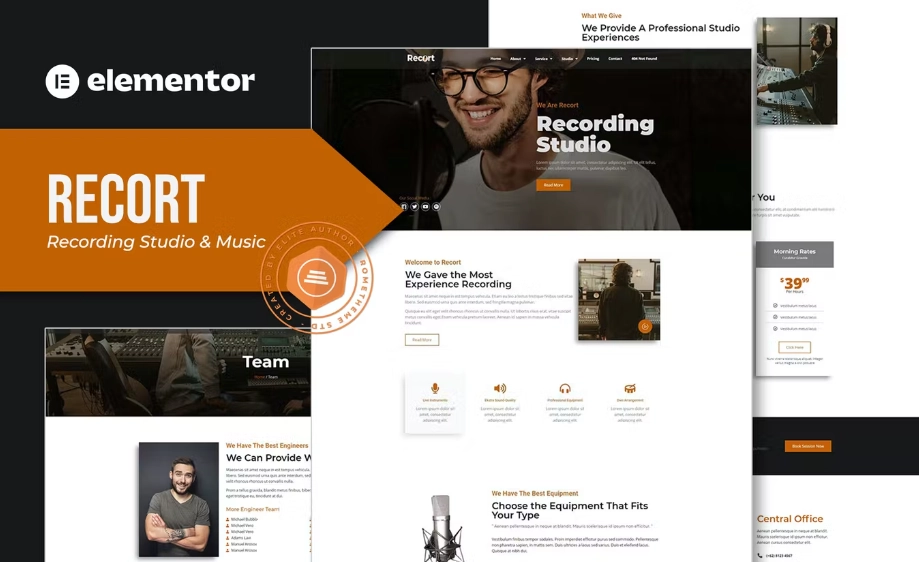 Recort – Recording Studio Elementor Template