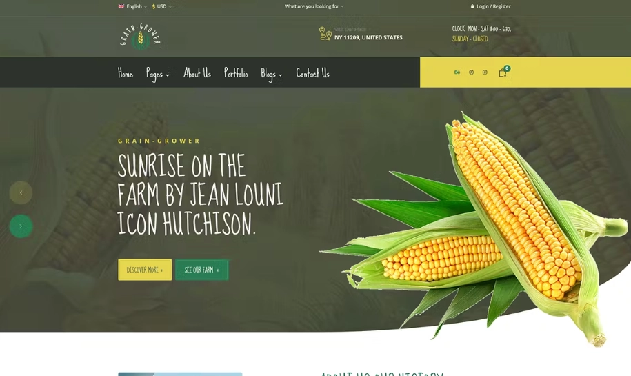 Grain Grower – Agriculture Farm & Farmers Elementor Template