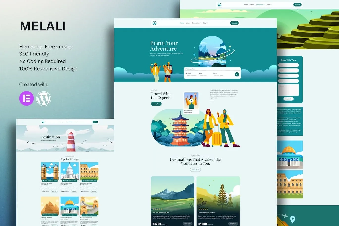 Melali – Tour & Travel Agency Elementor Template