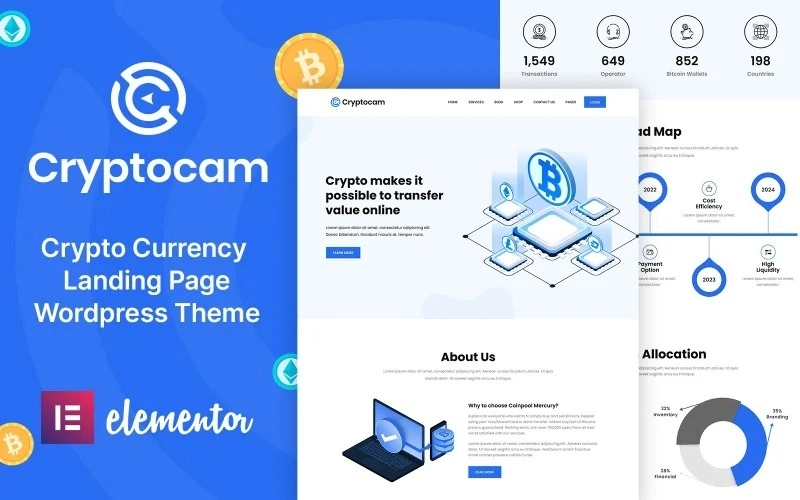 CryptoCam – Crypto Currency & Finance WordPress Theme