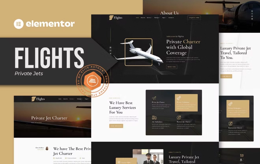 Flights – Private Jets Elementor Template