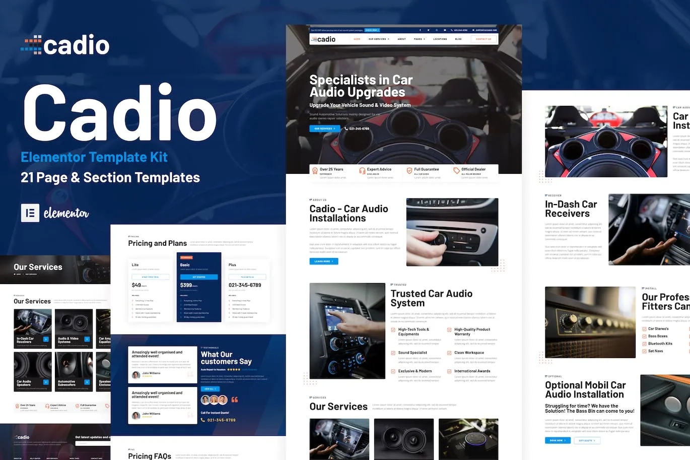 Cadio – Car Audio Workshop Elementor Template