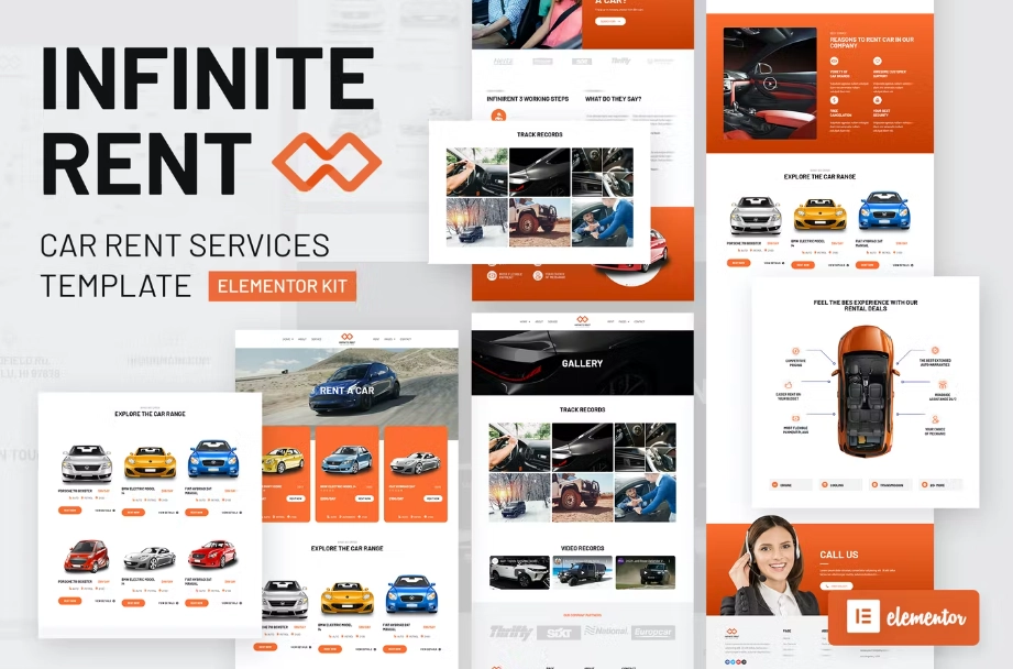 Infiniterent – Car Rental Elementor Template