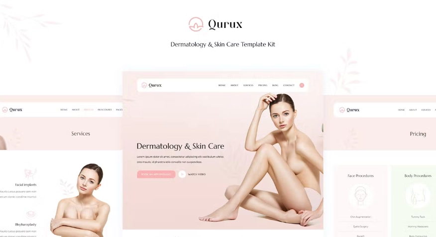 Qurux – Dermatology & Skin Care Elementor Template
