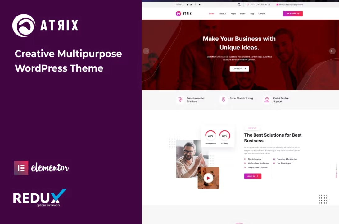 Atrix – Creative Multipurpose WordPress Theme