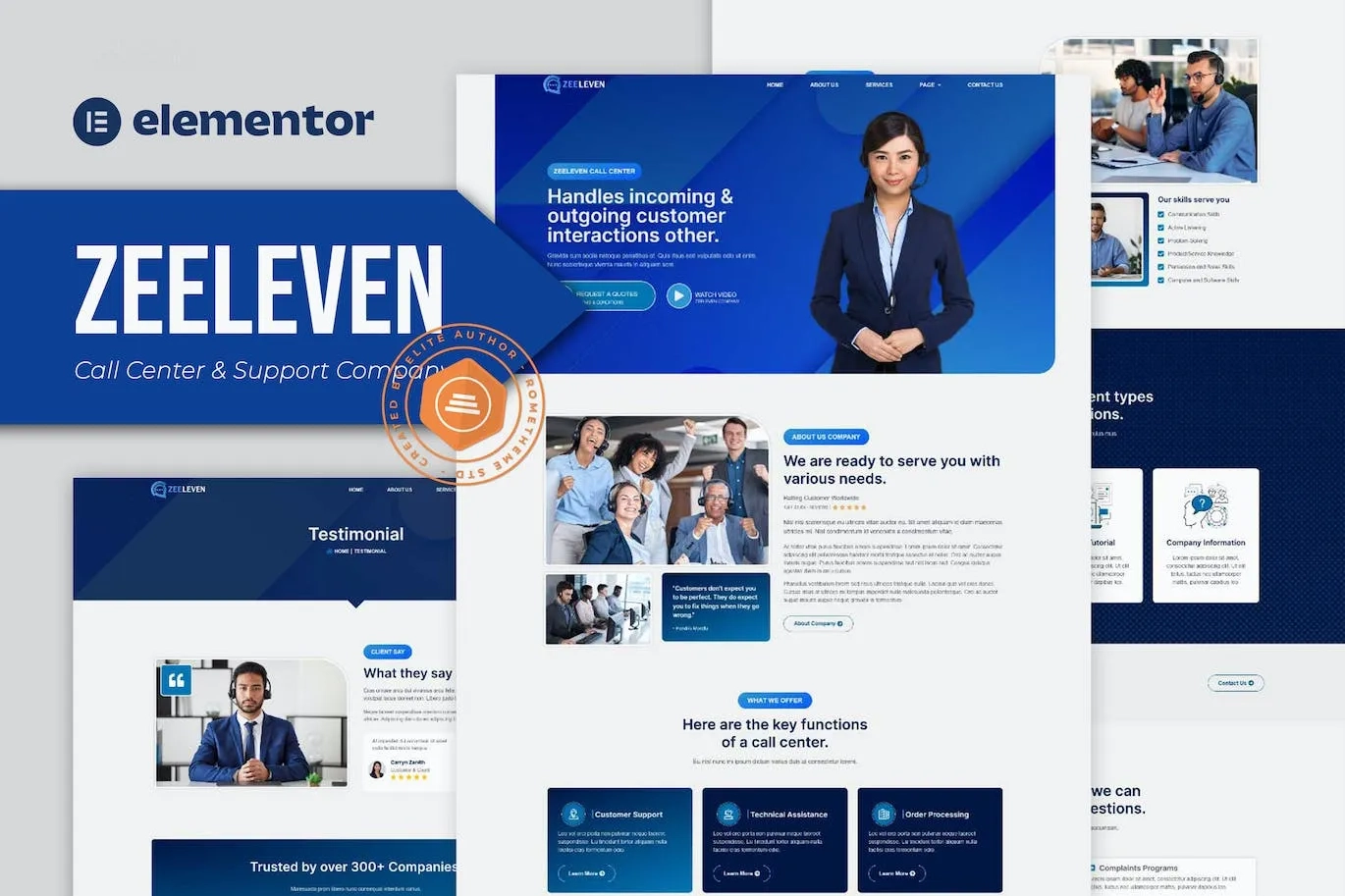 Zeeleven – Call Center & Support Company Elementor Template
