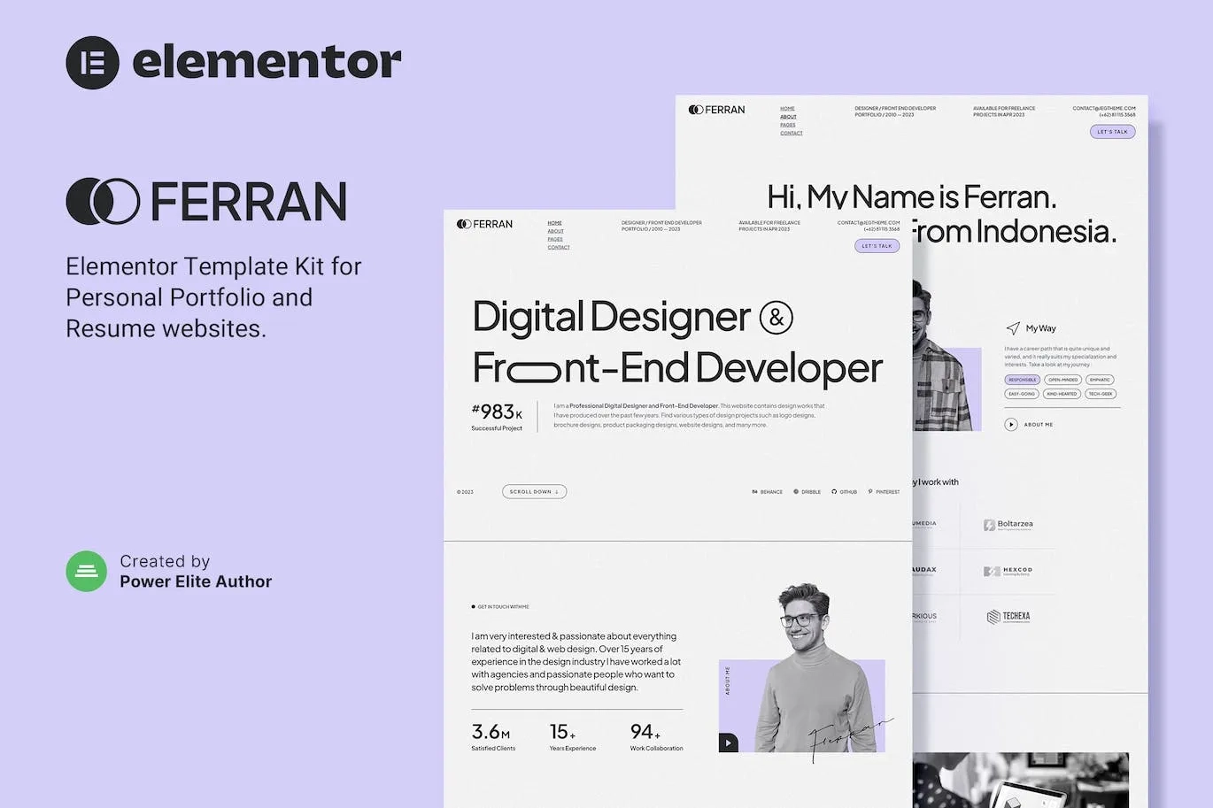 Ferran – Personal Portfolio & Resume Elementor Template