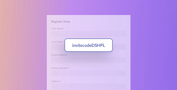 User Registration Invite Codes Addon