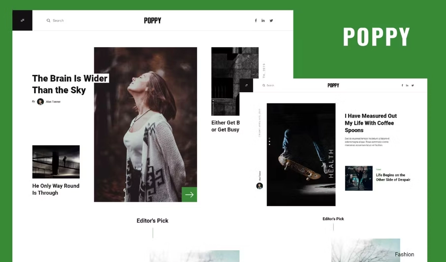 Poppy – Blog & Magazine Elementor Template