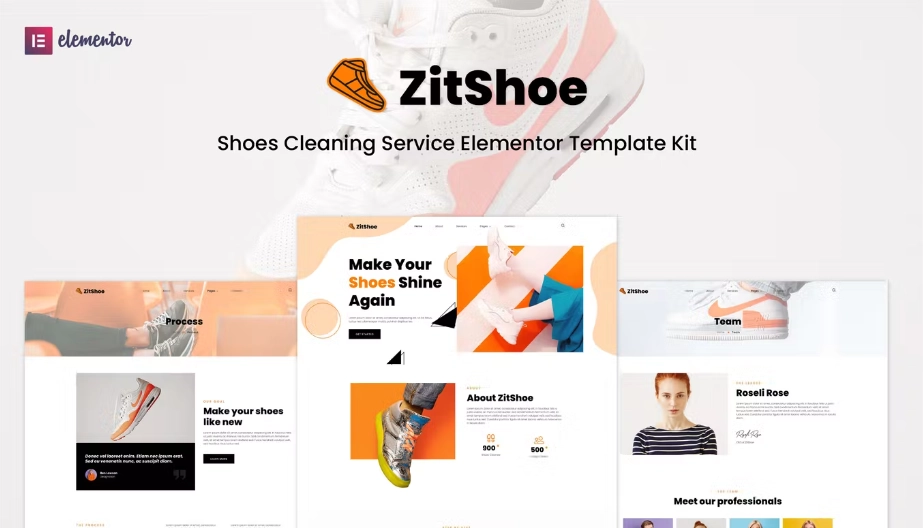 Zitshoe – Shoes Cleaning Service Elementor Template