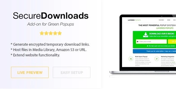 Green Popups Add-On - Secure Downloads