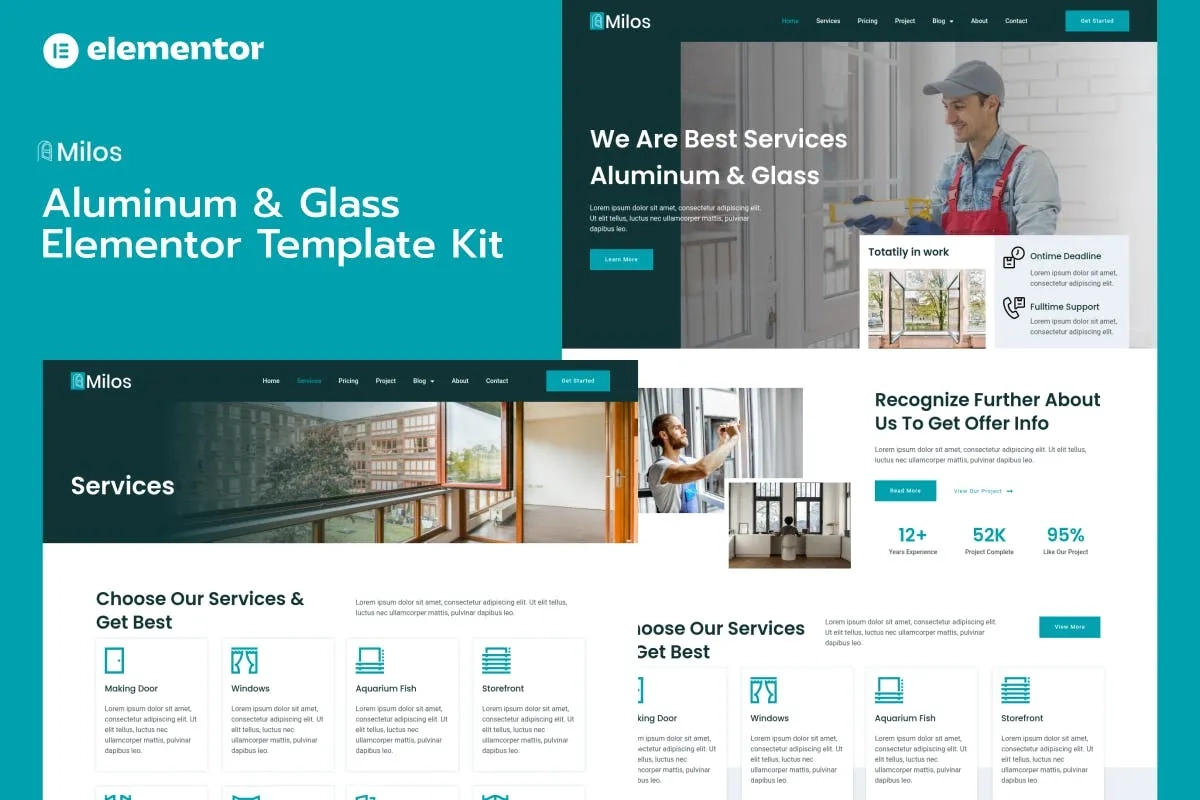 Milos – Aluminum & Glass Elementor Pro Template