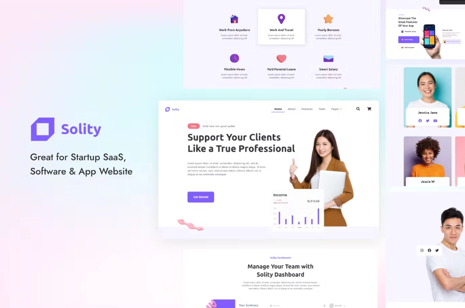 Solity – SaaS & Startup Elementor Template