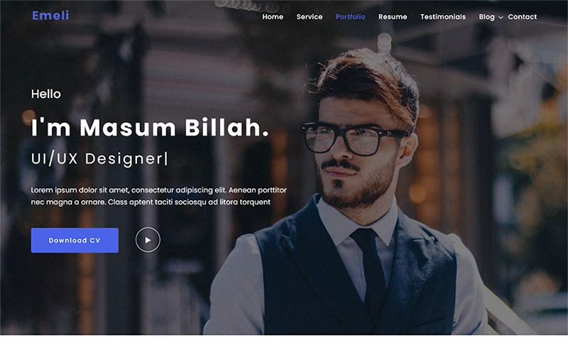 Emeli – Personal Resume and Portfolio WordPress Theme