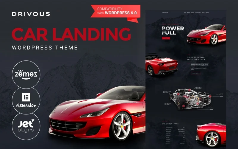 Drivous – Car Landing Responsive WordPress Elementor Theme WordPress Theme