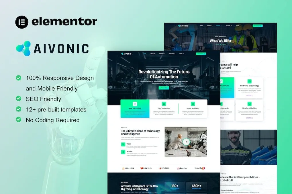 Aivonic – AI & Robotics Elementor Pro Template