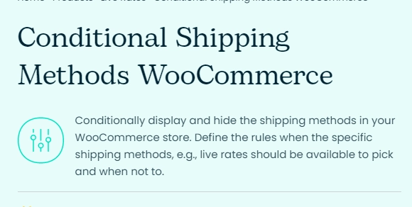 Conditional Shipping Methods