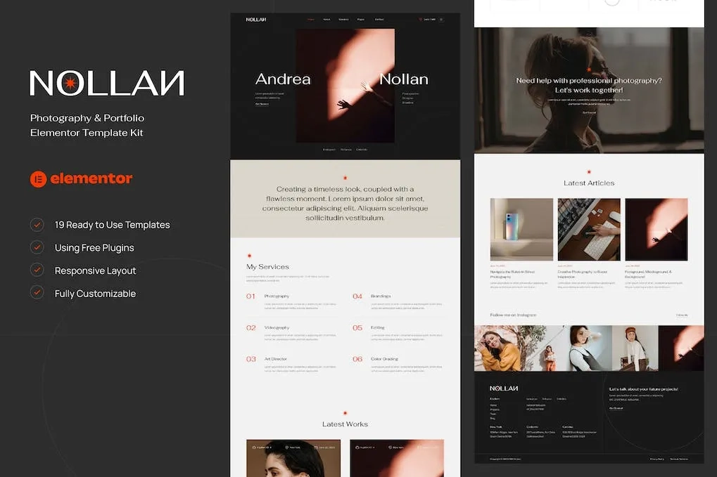 Nollan – Photography & Portfolio Elementor Template