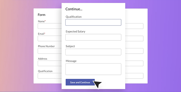 User Registration Save and Continue Addon