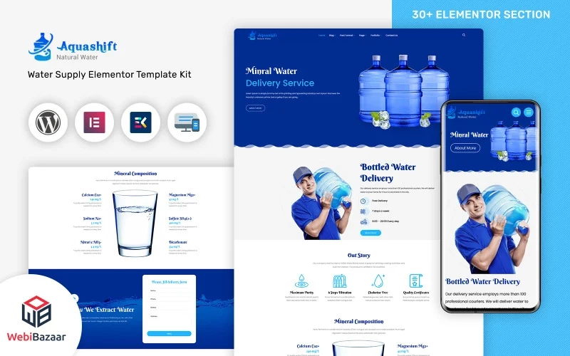 Aquashift – Drinking Water WordPress Delivery Services Theme WordPress Theme