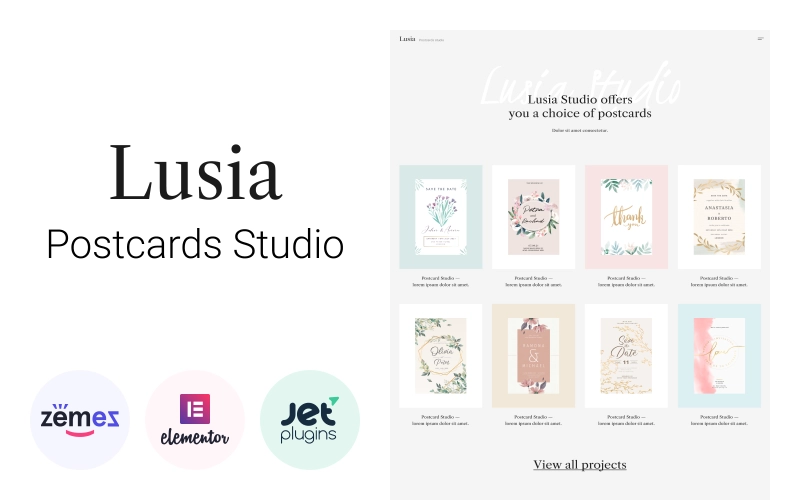Lusia – Card Design Website WordPress Theme