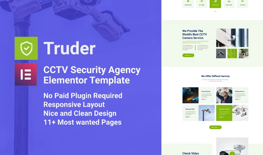 Truder – CCTV Security Service Elementor Template