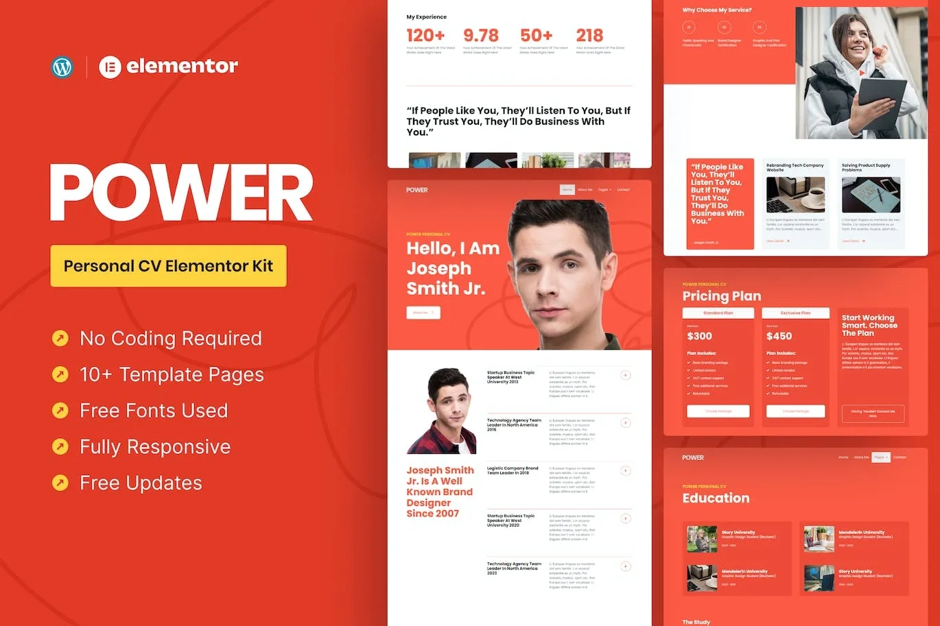 Power – Personal CV Elementor Pro Template