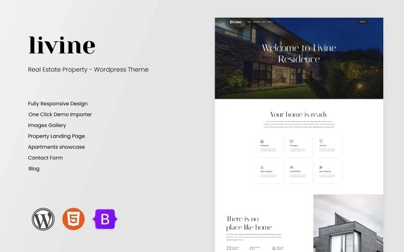 Livine – Real Estate Residence Wordpress Theme WordPress Theme