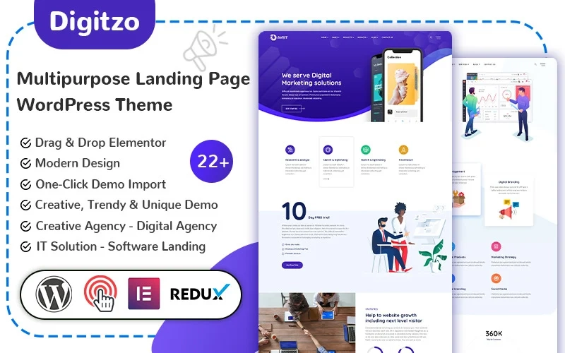 Digitzo – Multipurpose Landing Page WordPress Theme