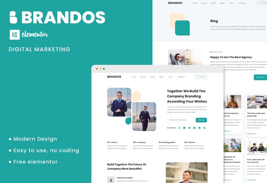 Brandos – Digital Marketing Elementor Template