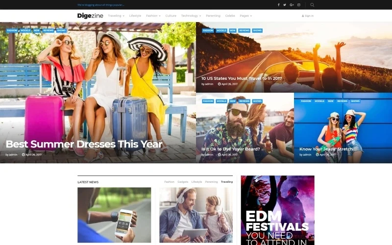 Digezine – News Magazine WordPress Theme