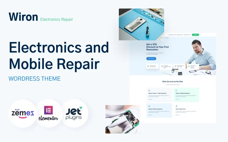 Wiron – Electronics and Mobile Repair Template WordPress Theme
