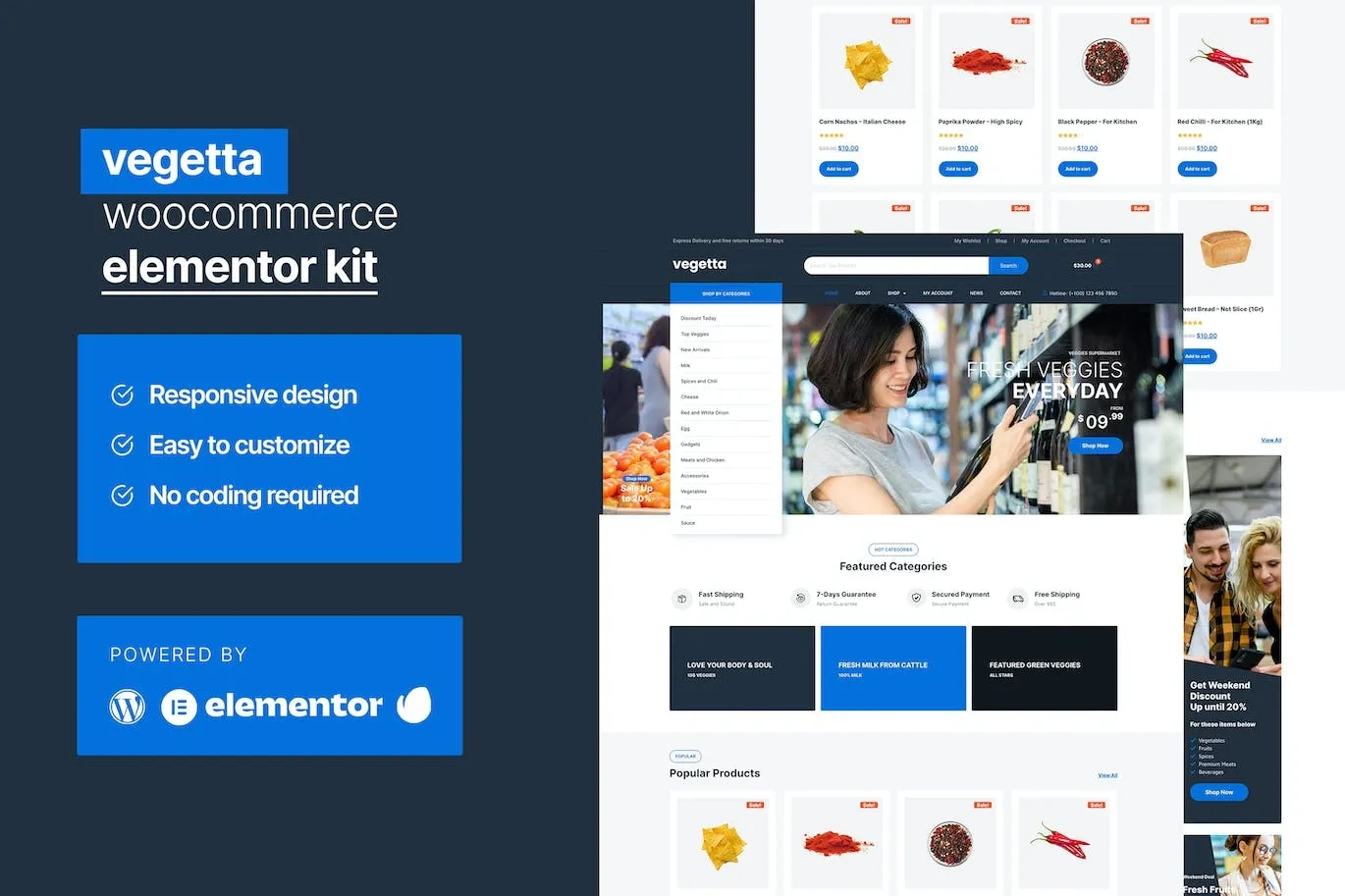 Vegetta – Supermarket Multipurpose Woocommerce Elementor