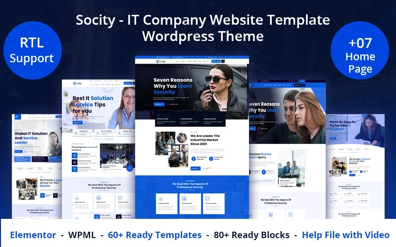 Socity – IT Company Website Template WordPress Theme