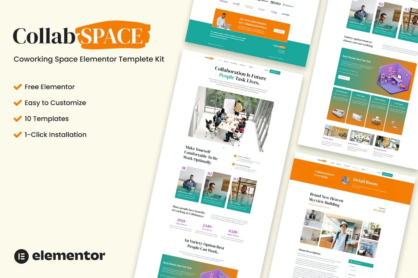 Collabspace – Coworking Space Elementor Template