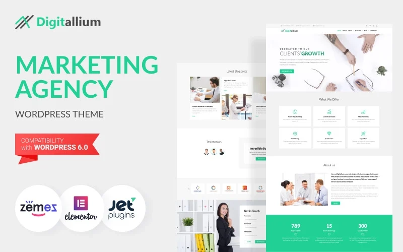 Digitalium – Marketing Agency WordPress Elementor Theme WordPress Theme