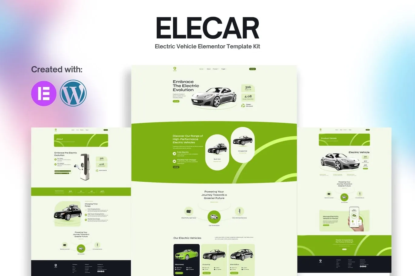 Elecar – Electric Vehicle Elementor Template
