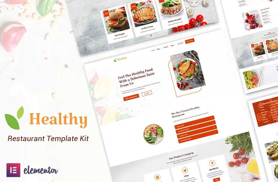Healthy Restaurant Elementor Template