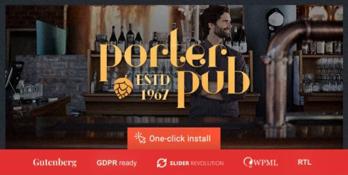 Porter Pub – Bar & Restaurant WordPress Theme