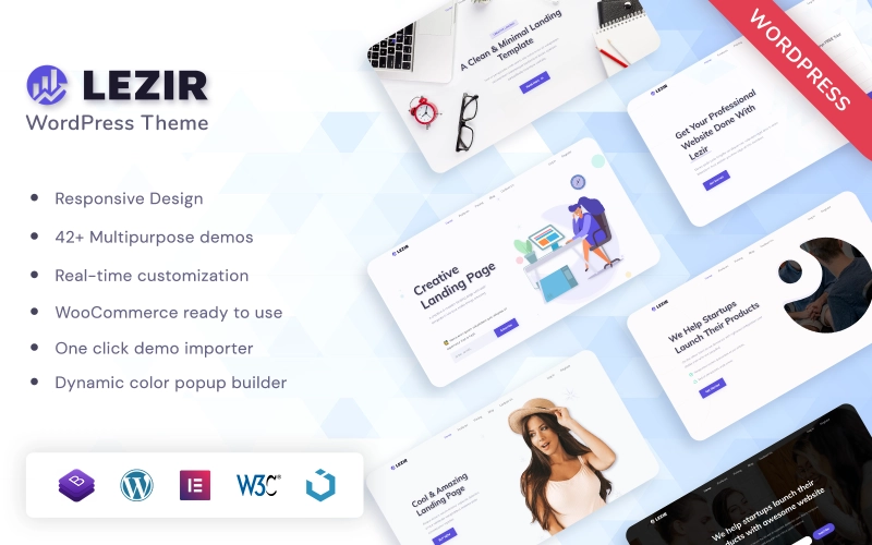 Lezir – WordPress Landing Page Theme WordPress Theme