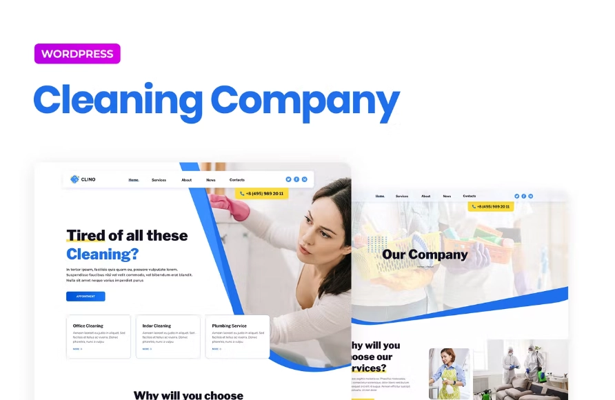 Clino – Cleaning Business Elementor Template